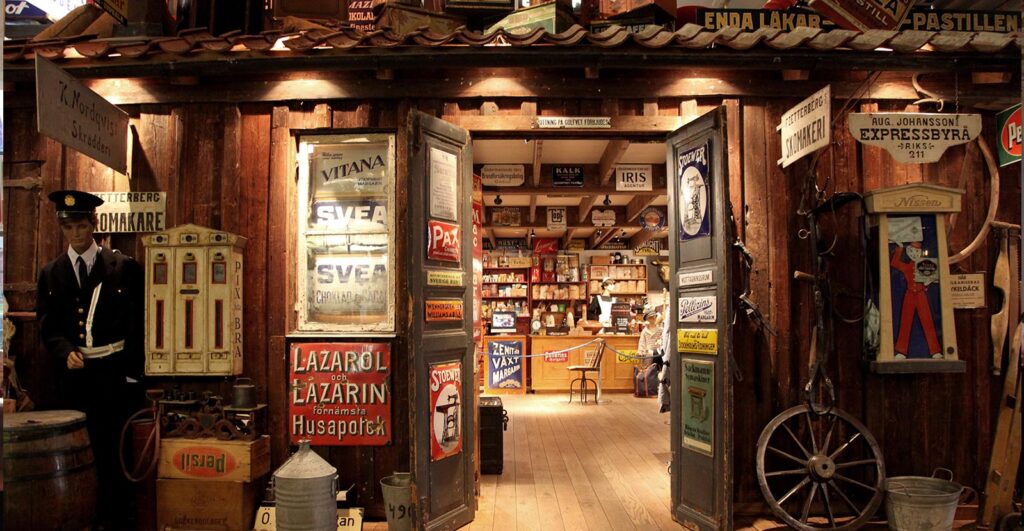 Skyltsamling emaljskyltar